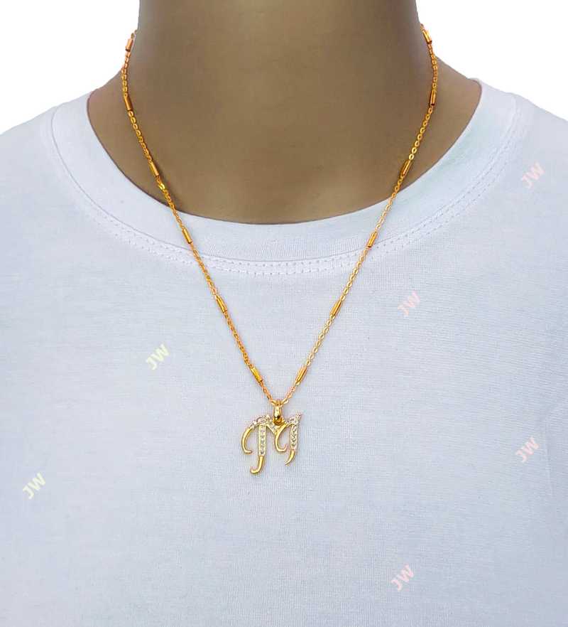 Jewel Store M Letter Mangalsutra Gold Plated Pendant Locket For Girls Women Alloy Design New Model 18 Inch Short Long Stylish Traditional Fashionable Chain Alphabet Name Mangalsutras Alloy Mangalsutra Price In India Buy