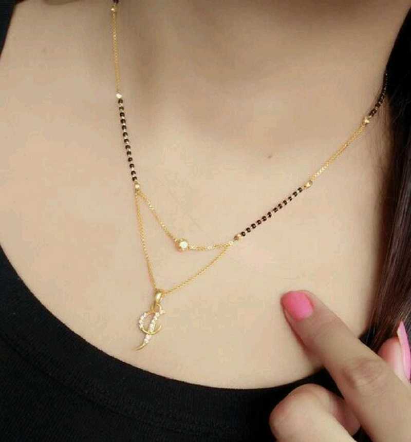 Jewel Store J Letter Mangalsutra Gold Plated Pendant Locket For Girls Women Alloy Design New Model 18 Inch Short Long Stylish Traditional Fashionable Chain Alphabet Name Mangalsutras Alloy Mangalsutra Price In India Buy