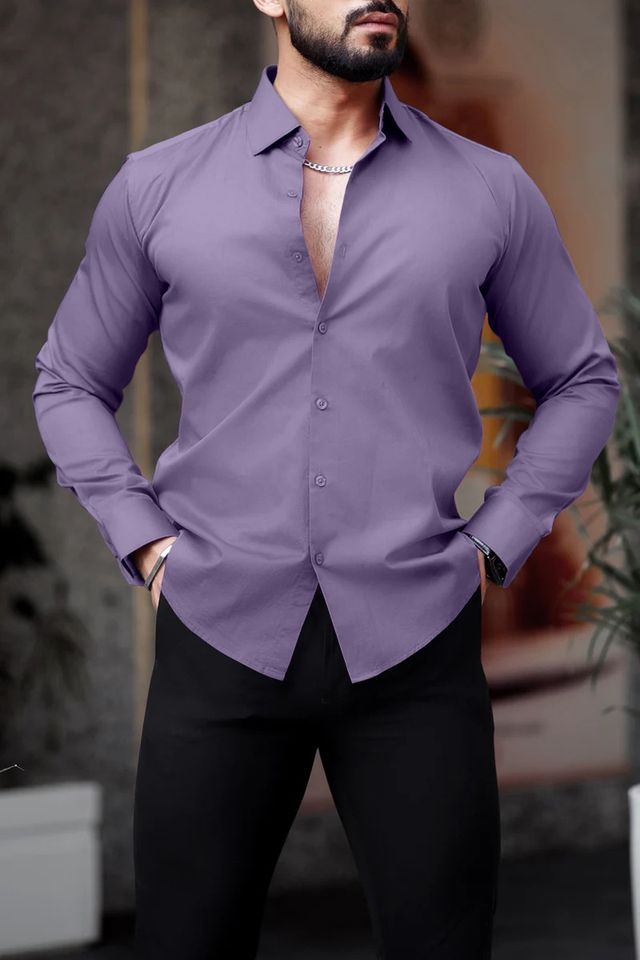Janmangal Creation Men's Regular Fit Solid Spread Collar Casual Shirt - Image 5