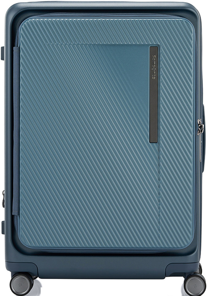 Samsonite SAMSONITE Medium Check-in Suitcase (68 cm) 8 Wheels - Front Opening 68 Cms Polycarbonate Hardsided Medium Check-In Trolley Bag - Blue