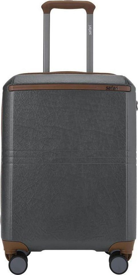 Safari SAFARI Small Cabin Suitcase (55 cm) 8 Wheels - Heritage Trolley Bag with Scratch Resistant Texture,TSA lock & Anti-Theft Zipper - Grey