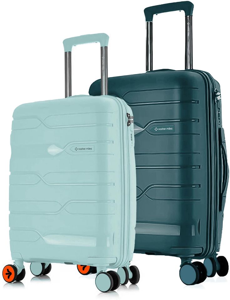 Nasher Miles NASHER MILES Hard Body Set of 2 Luggage 8 Wheels - Paris Hard-Side Polypropylene Multicolor Trolley Bag | Suitcase (55 & 65cm) - Blue, Dark Green