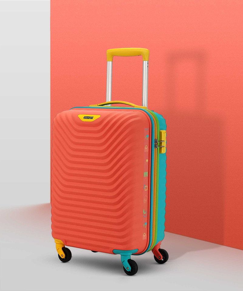 American Tourister AMERICAN TOURISTER Small Cabin Suitcase (55 inch) 4 Wheels - New Model 2022 Hard Trolley Cabin Size Coral Blue With Number Lock - Teal
