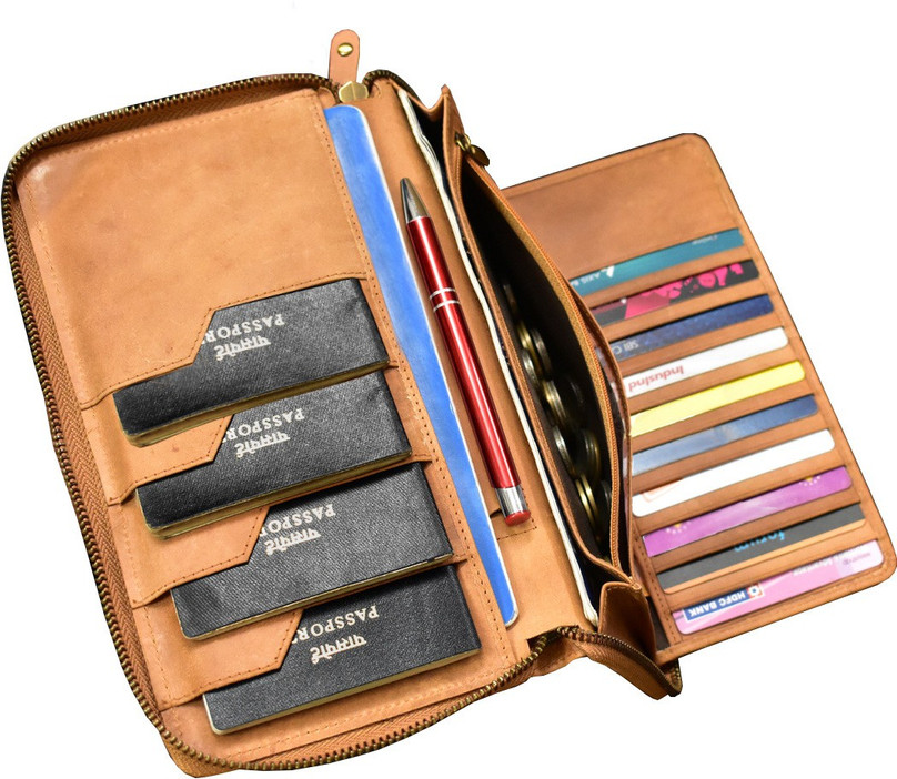 ABYS Genuine Leather Tan Passport Holder||Card Holder||Travel