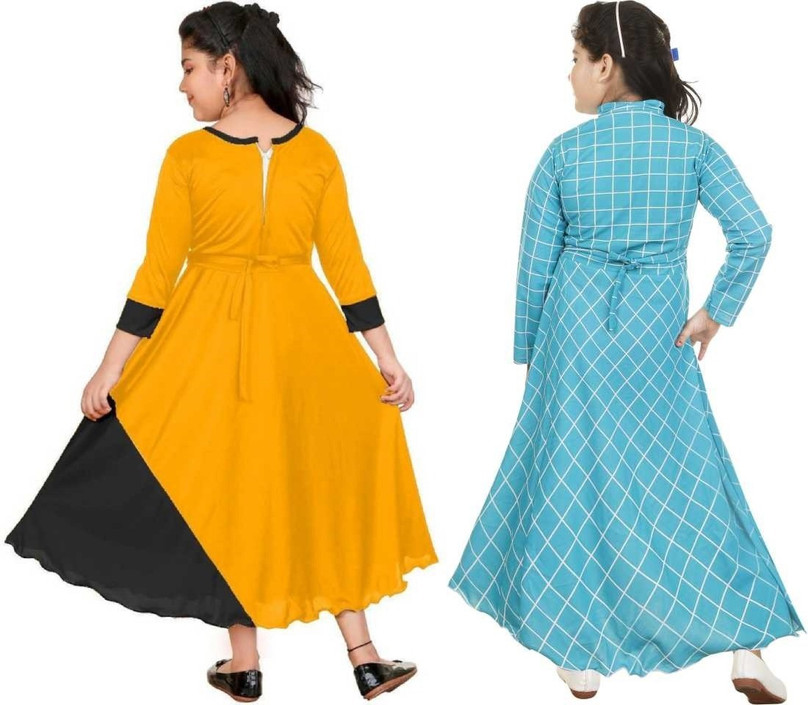 FTC FASHIONS Girls Maxi/Full Length Casual Dress Price in India