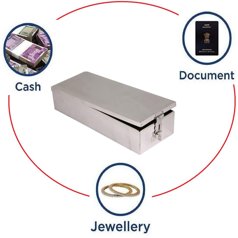 Crevita Steel Bank Safe Locker Box For Cash,Jewellery,Ornaments
