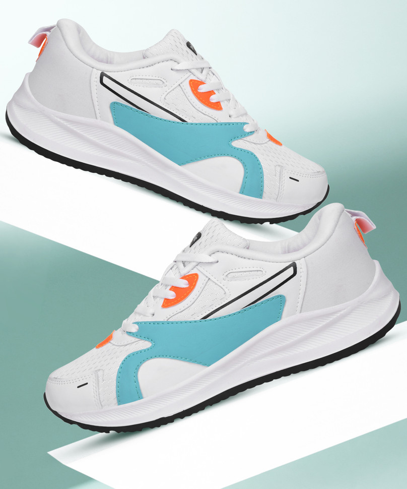 Combit PUNCH-09_WHITE/ORNG पुरुषों के लिए रनिंग शूज़