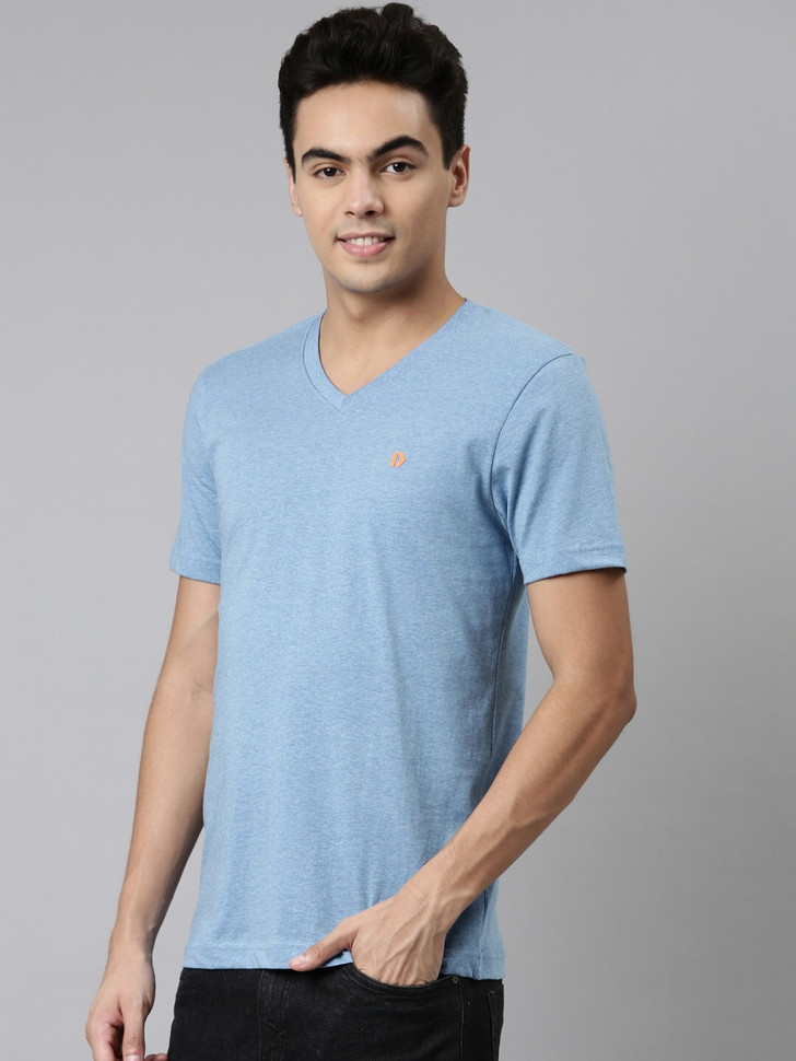 Dixcy Scott Maximus Solid Men V Neck Blue T-Shirt Buy Dixcy