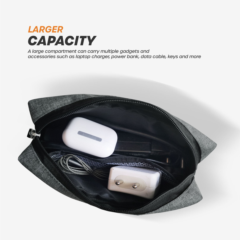 क्रेनिक Charger Pouch Gadget Bag Travel Organizer Pouch for Cable, Hard  Disk -QP2-Pack-2