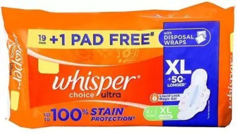 Whisper Sanitary Pads - Choice Ultra Wings Extra Large, 20 Pads