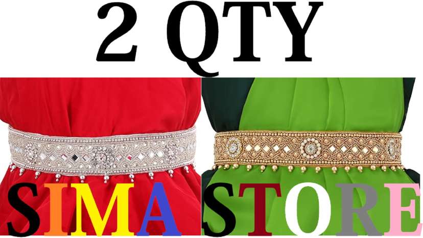 VAMA Waist Green Saree Belt for Women Cloth