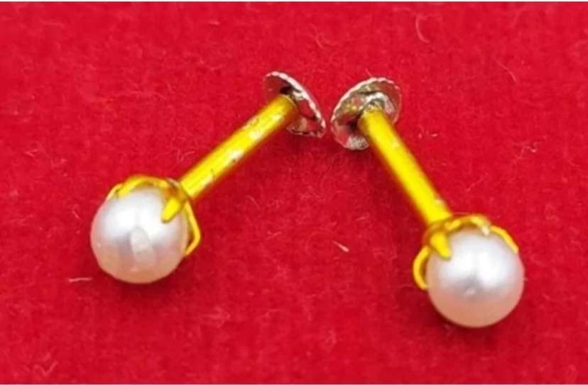 Very Beautiful Gold Plated PEARL MOTI Nose Pin Wedding Ring Fashion Gift PACK 2 Gold plated Plated Alloy Brass Metal Nose Stud Price in India Buy Very Beautiful Gold Plated PEARL MOTI