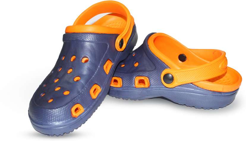 Men Orange Blue Clogs