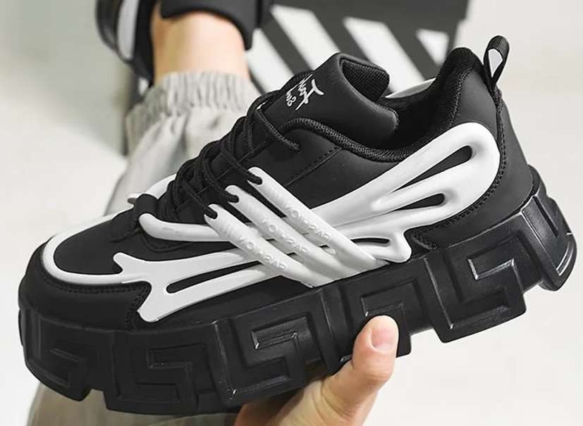 Mens black and white running shoes hotsell
