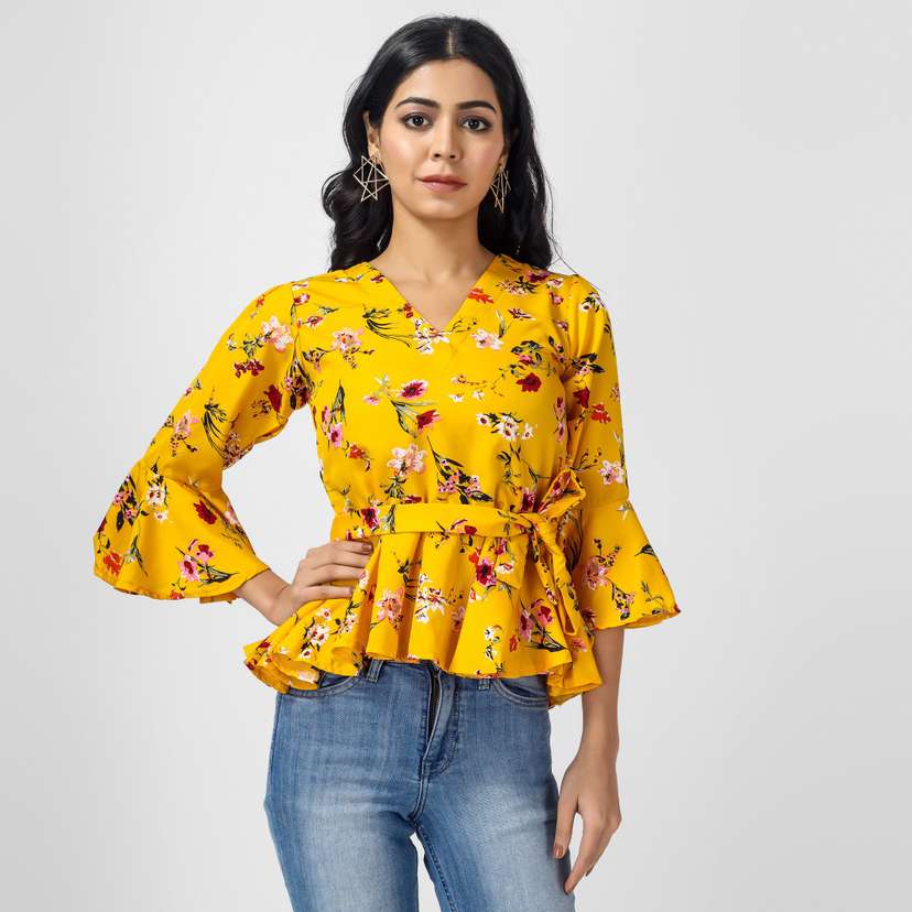 Mustard yellow tops online shop