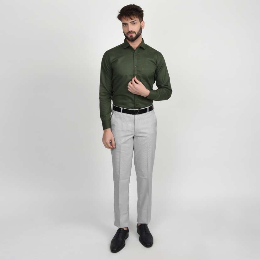 Maha arjun men solid formal green shirt deals