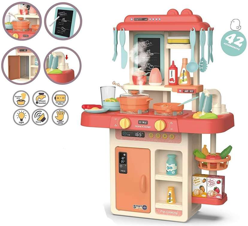 KREDZSTAY Big Size Kitchen Playset Musical Light Kitchen Set