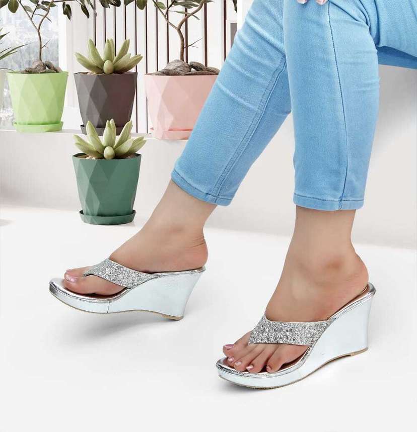 Silver wedges online clearance