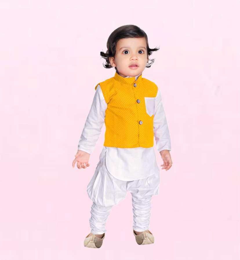 Baby Boys Cotton Blend Kurta Waistcoat and Pyjama Set Price in India Buy Baby Boys Cotton Blend Kurta Waistcoat and Pyjama Set online at Shopsy.in