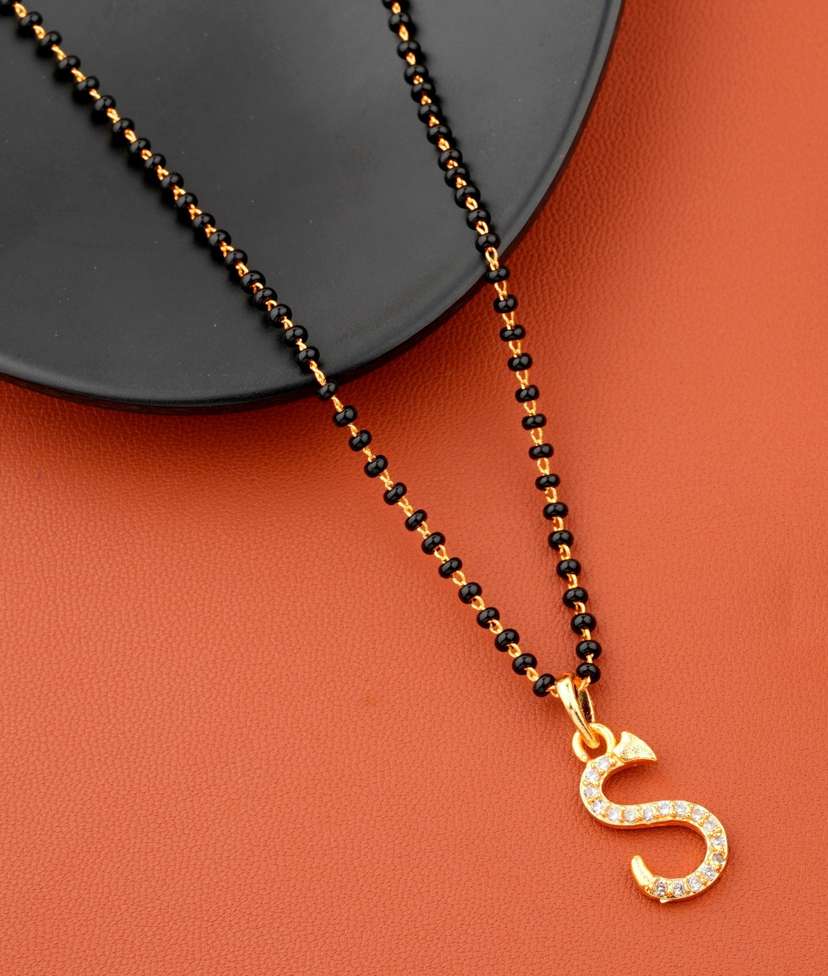 JEWEL WORLD S LETTER NAME 18 Inch mangalsutra for women Alloy