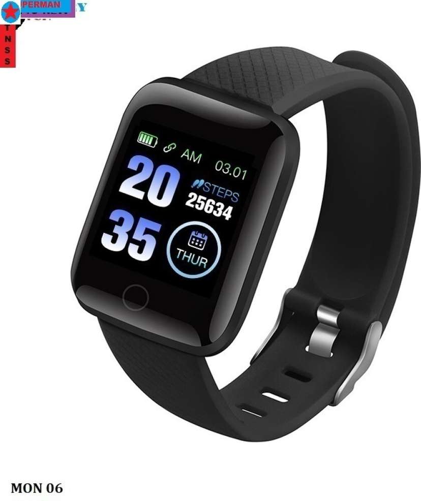 ENMORA ID117 Plus Bluetooth Smart Watch Fitness Band Black HFD18