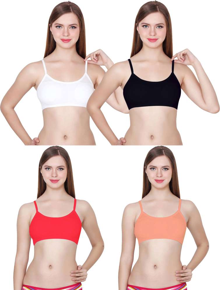 6 Back Straps (Pack of 4, Black::Red::White::Multicolor, Size: 34B