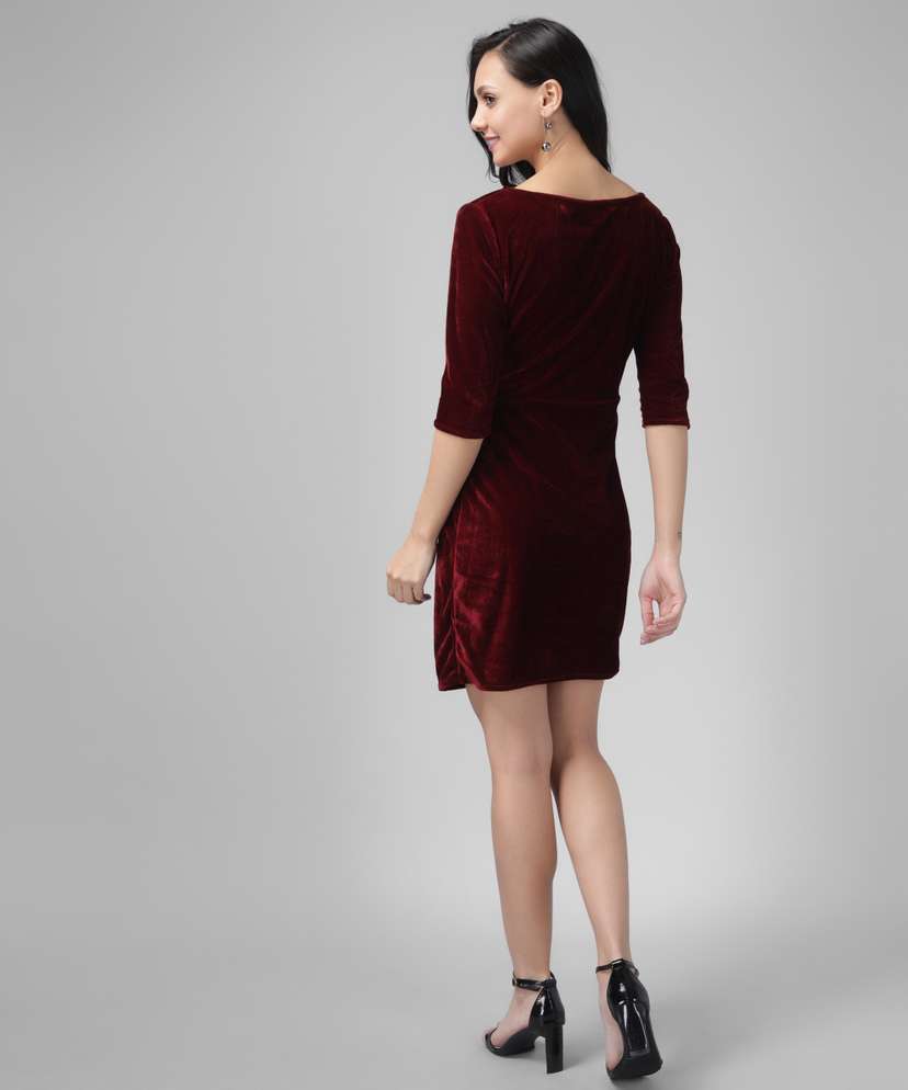 Women Bodycon Maroon Dress Price in India Buy Women Bodycon Maroon Dress online at Shopsy.in