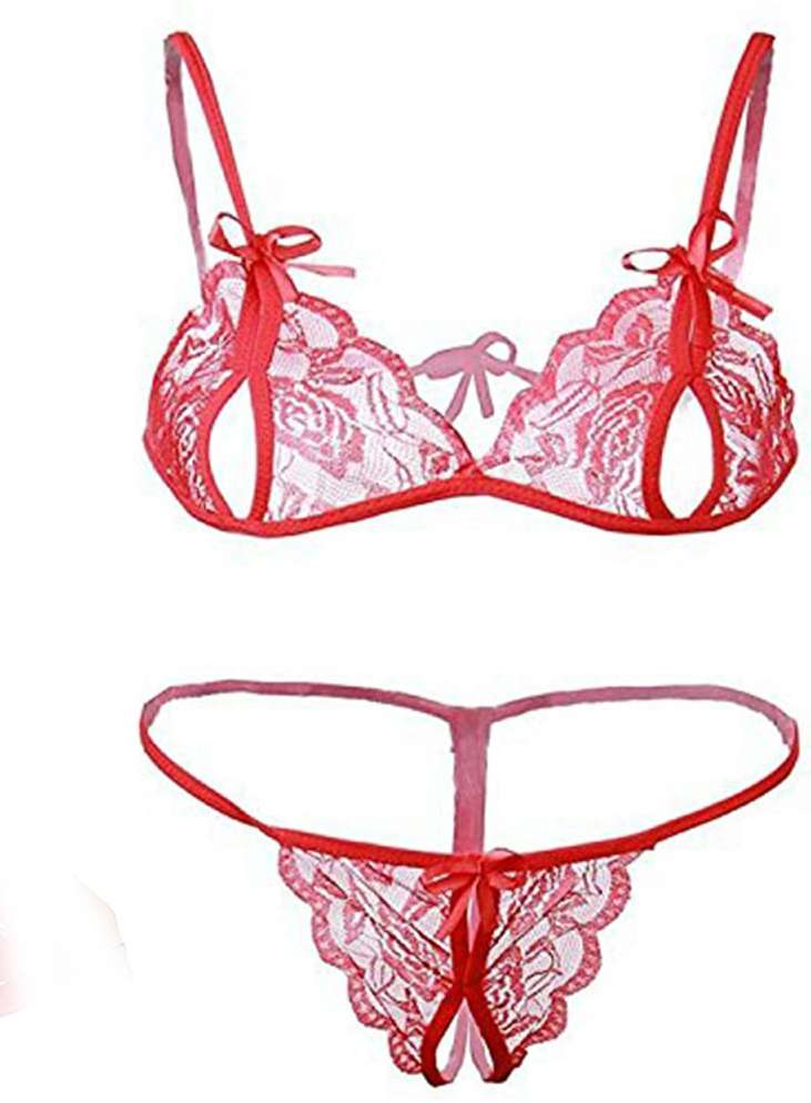 Cup's-In Women Net Bra Panty Set for Lingerie Set ( Pack of 1 ) ( Size :  Free Size ) Price in India - Buy Cup's-In Women Net Bra Panty Set for