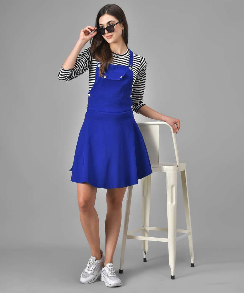 Women Pinafore Blue Dress Price in India Buy Women Pinafore Blue