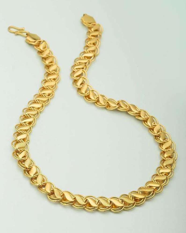 Koyli Gold Plated Brass Neck Chain for Boys Men and Women For Festive Special Latest Fashion Stylish And Trendy Classic Designer Elegant Stylish Heavy Golden Neck Chain Gold Plated Chain Premium Colle...