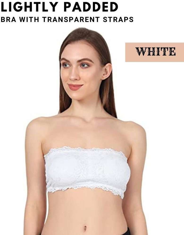 Tube bra with transparent straps and back cheap