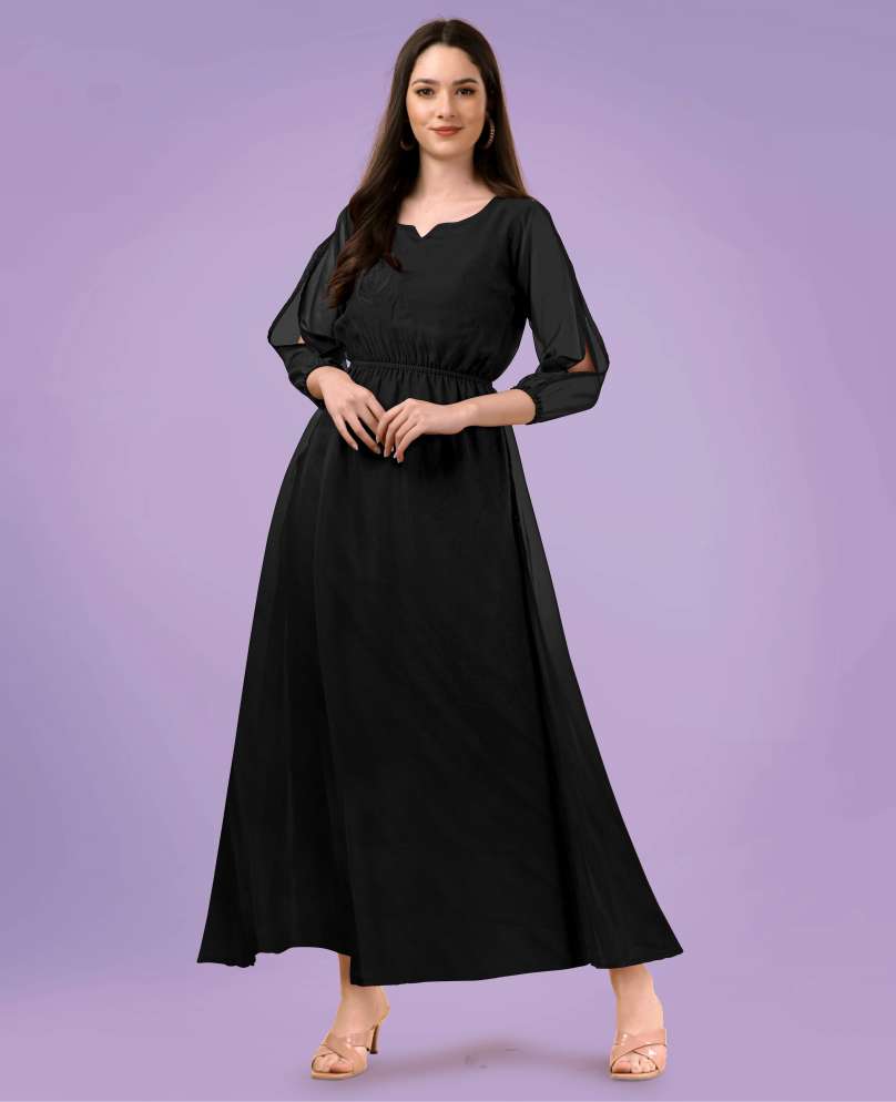 Women Fit and Flare Black Dress Price in India - Buy Women Fit and Flare  Black Dress online at