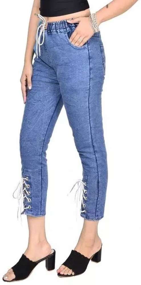 Jogger Fit Girls Blue, Black Jeans Price in India - Buy Jogger Fit Girls  Blue, Black Jeans online at