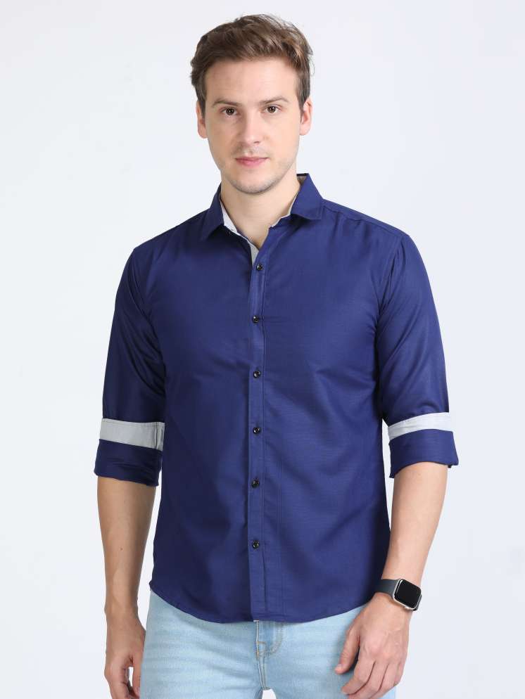 Shreesikotar Men Solid Casual Blue Shirt - Buy Shreesikotar Men Solid  Casual Blue Shirt Online at Best Prices in India