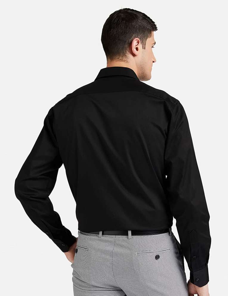Men Solid Formal Black Shirt Price in India - Buy Men Solid Formal Black  Shirt online at