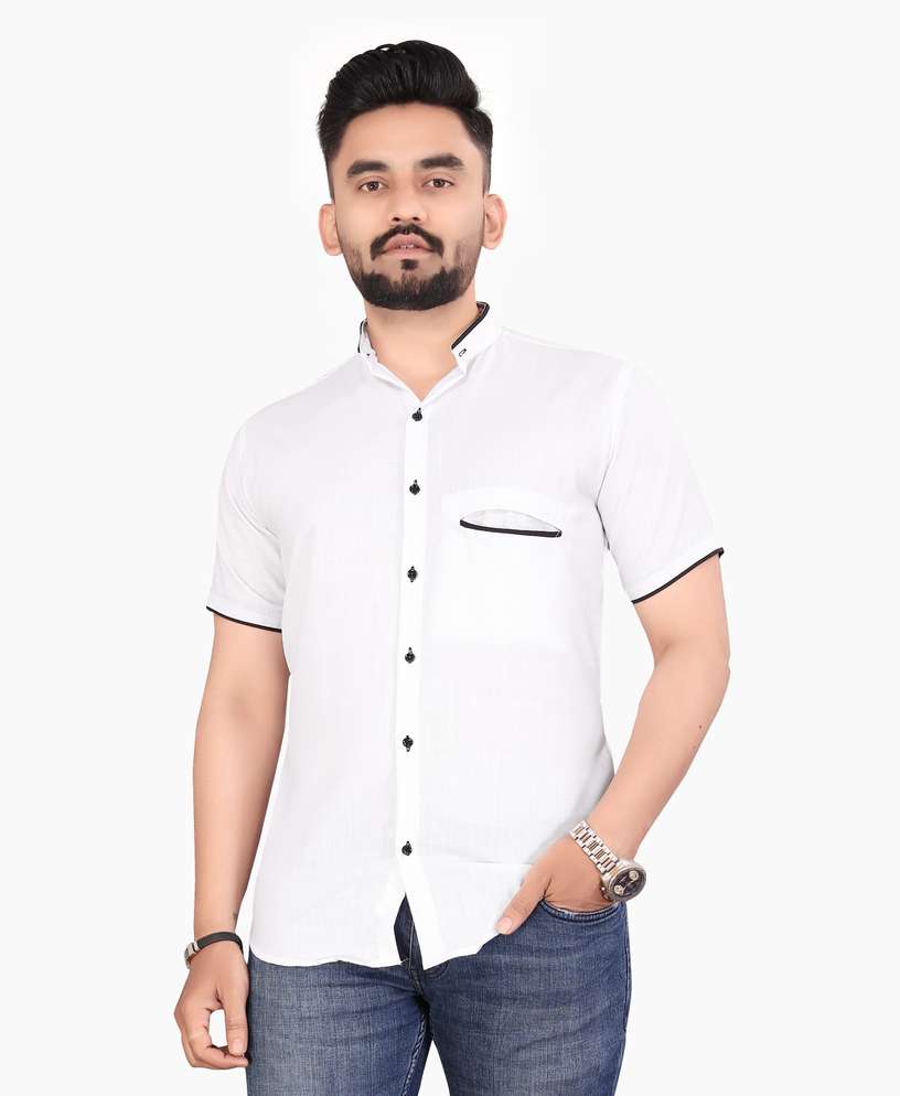Men Solid Casual White Shirt Price in India Buy Men Solid Casual