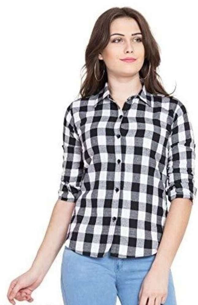 Black checked shirt on sale womens