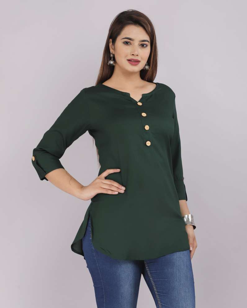 Dark Green Top - Buy Dark Green Top online in India