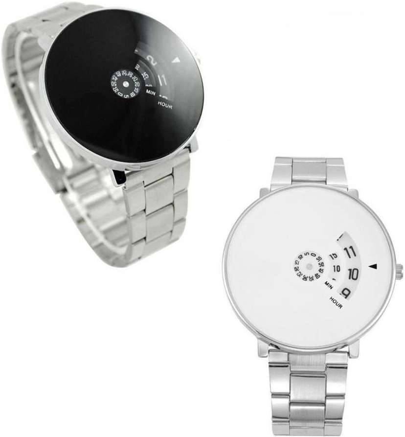 Spsy Designer White And Black Dial Wrist Watch Boy Combo Analog