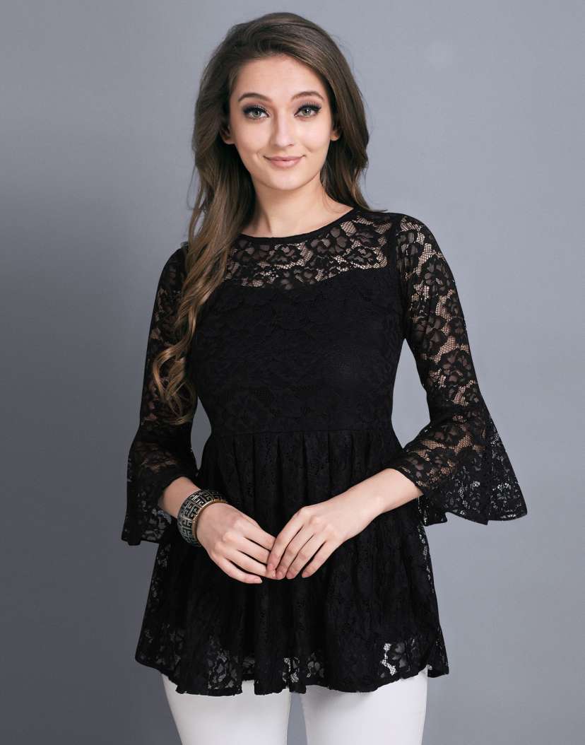 Buy Black Tops for Women by SELVIA Online