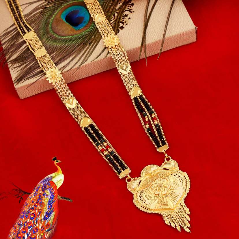 One gram gold new arrivals long mangalsutra online shopping