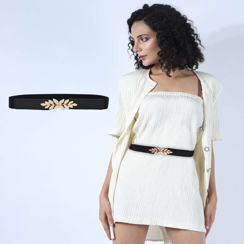 Black fabric belt outlet for dress