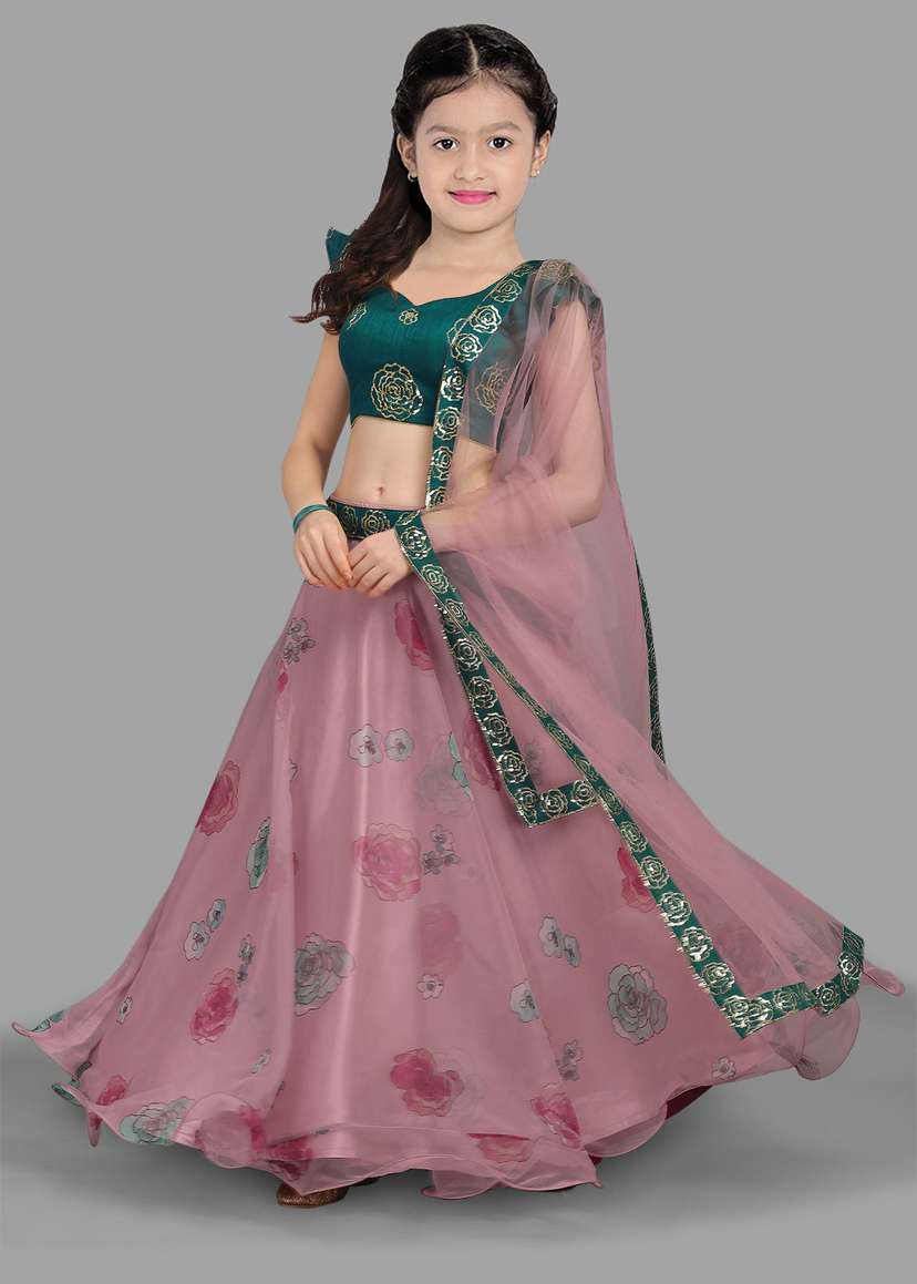 Girls Lehenga Choli Ethnic Wear Embroidered Lehenga Choli and