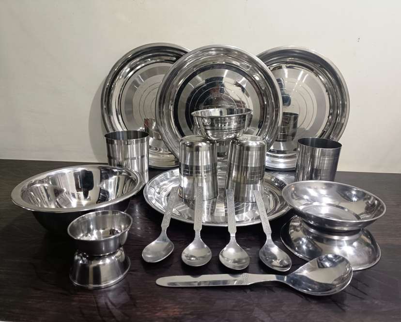 Steel dinner top set online