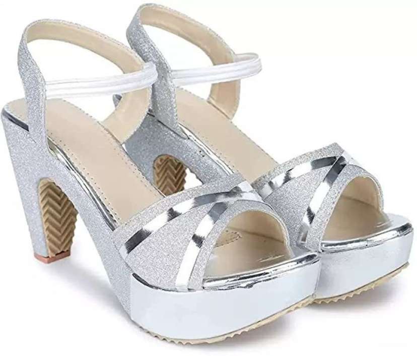 Silver high 2025 sandals