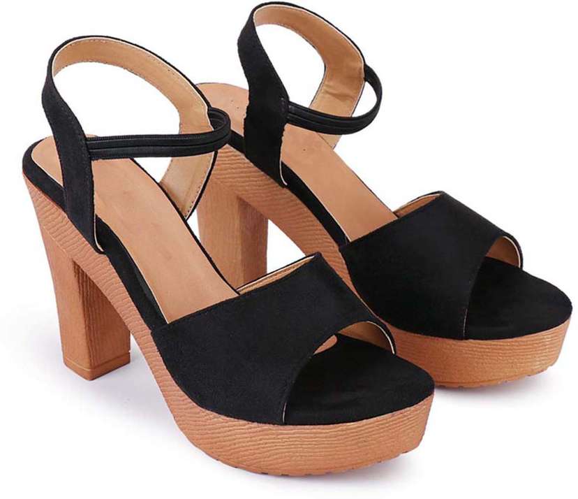 Women black heel discount sandal