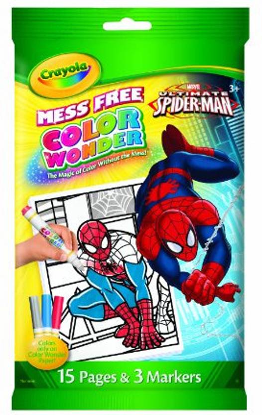 CRAYOLA Color Wonder Spiderman Mini Coloring Book and Markers - Color Wonder Spiderman Mini ...