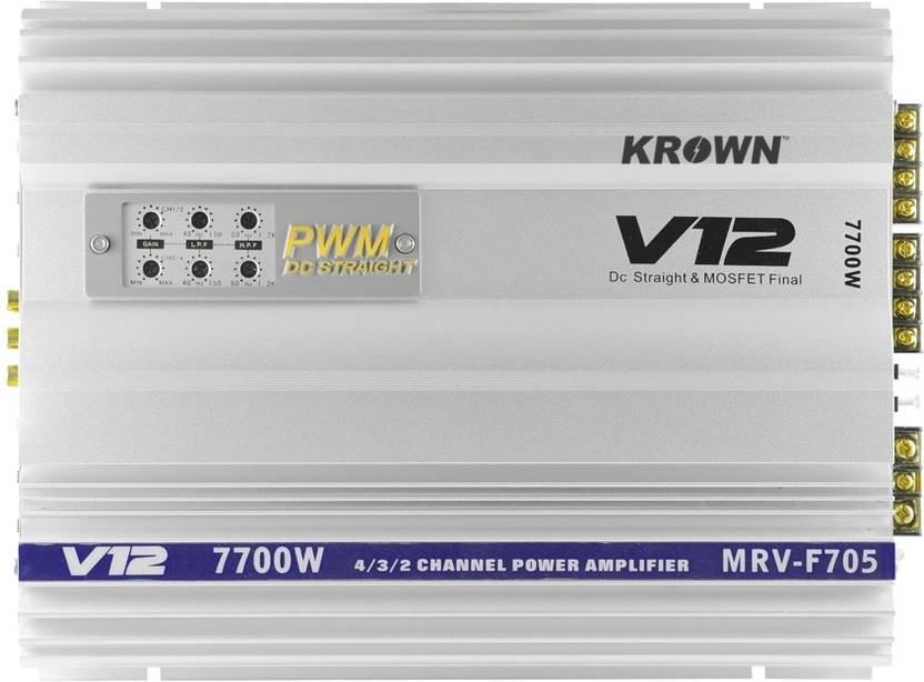 KROWN V12 MRVF705 4 Channel Power Amp 3600Watts Multi Class AB Car