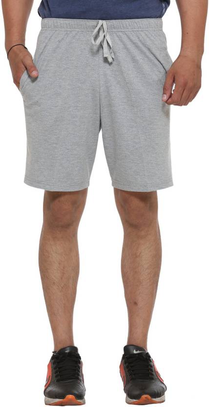 MACK JONNEY Solid Men Silver Basic Shorts