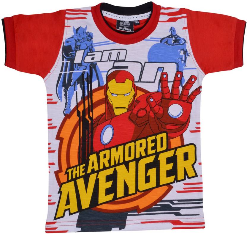 Wishkaro Boys Printed Cotton Blend Regular T Shirt